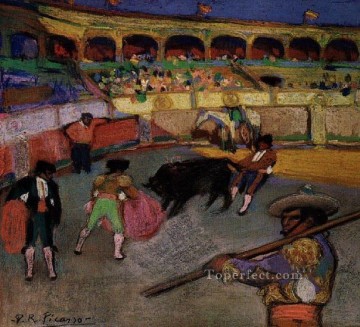 Taureau tire par la queue 1900 Cubist Oil Paintings